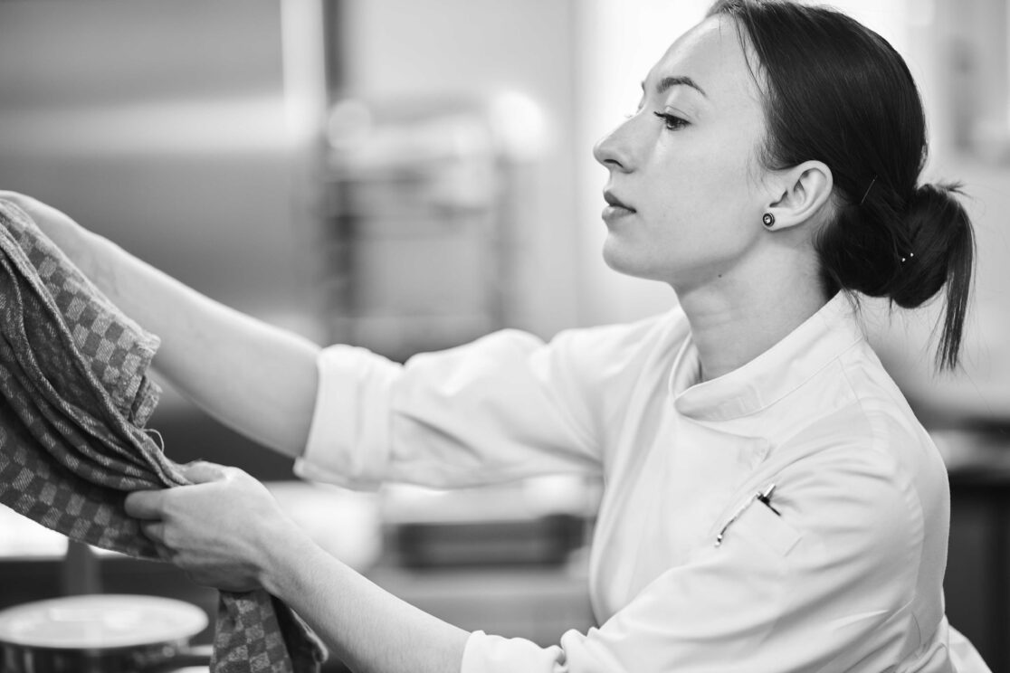 Schwarz-Weiss Bild, Portrait, Restaurant Cumberland